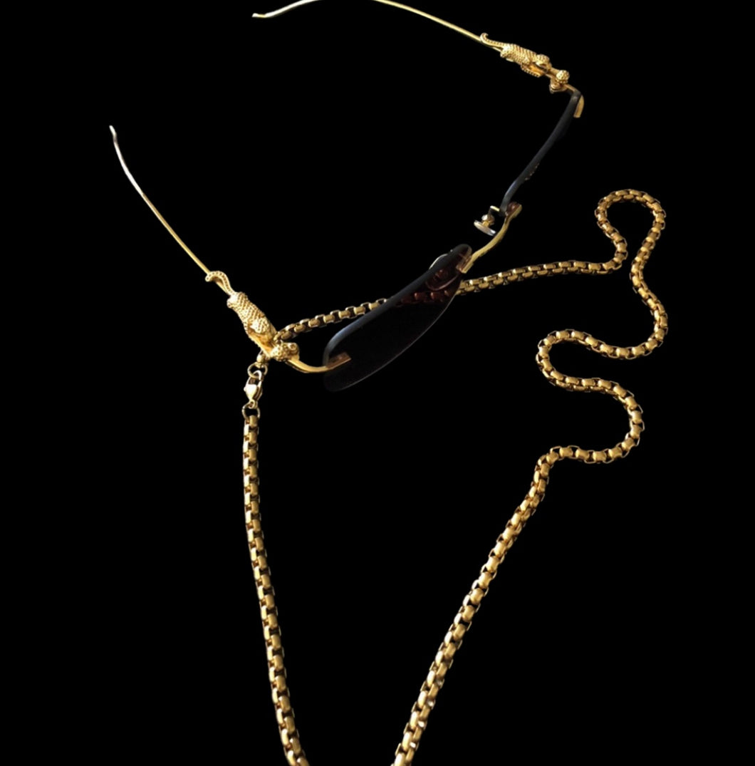 Glasses with Gold Stainless Steel chain